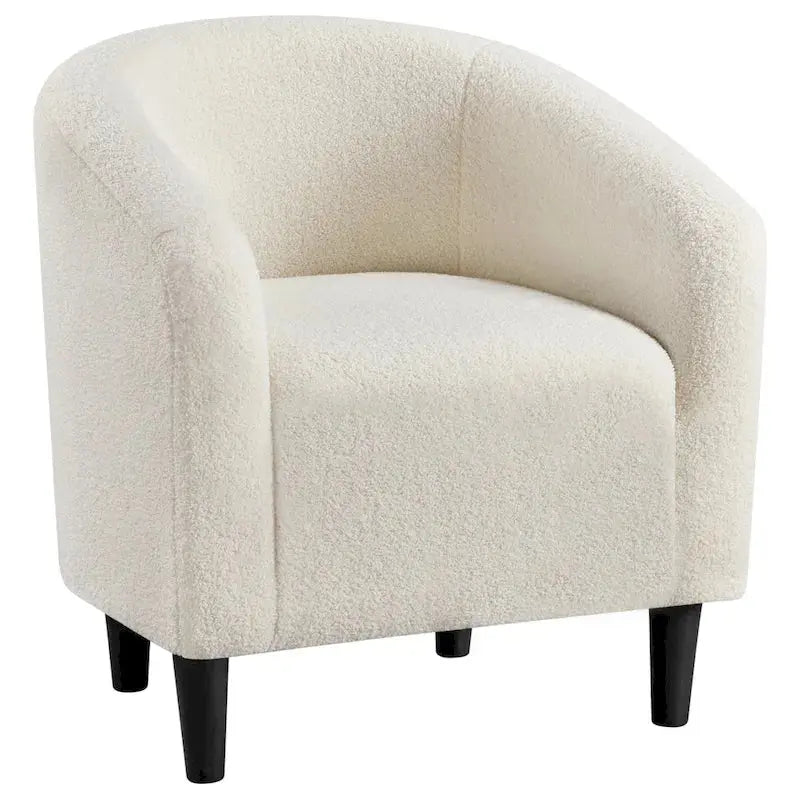 Yaheetech Boucle Upholstered Barrel Accent Chair - Club-Style Armchair