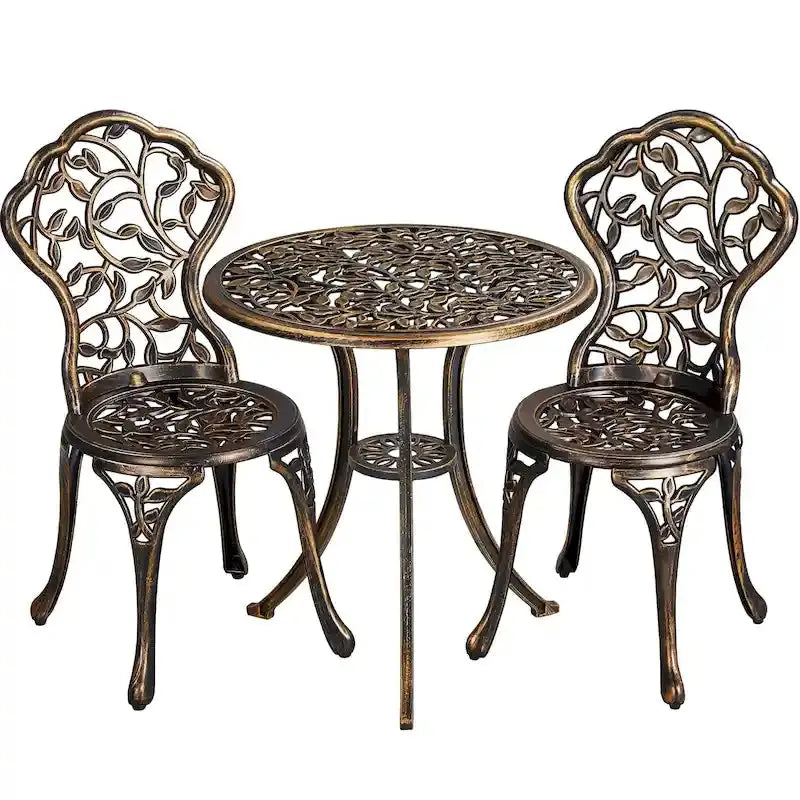 Yaheetech 3-Piece Aluminum Patio Bistro Set With 2 Chairs And Table - Antique Finish