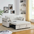 54-Inch Pull-Out Sleeper Sofa Bed With Storage, Lumbar Support And USB Port