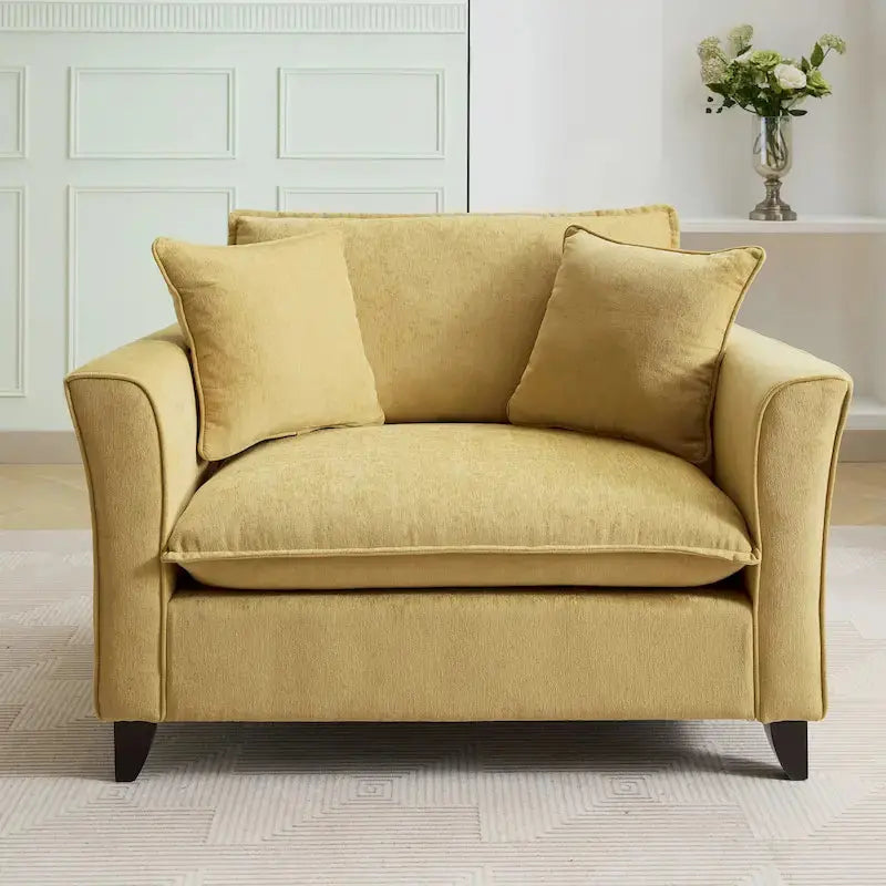 Oversized Chenille Accent Armchair With 33.9 in Wide Seat