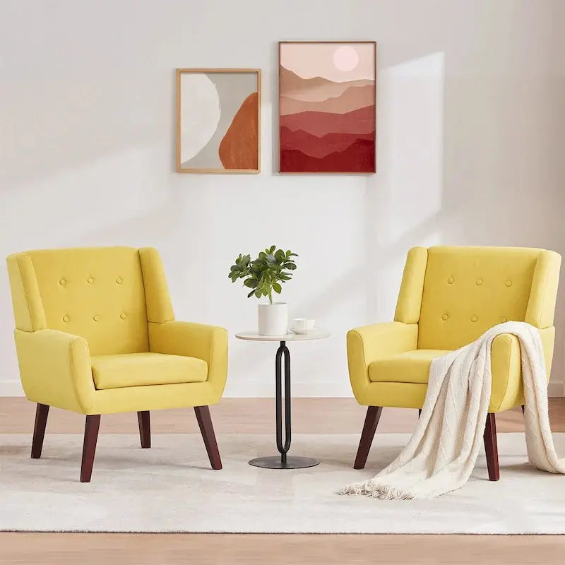 HUIMO Tufted Upholstered Accent Chair, 30 Inches Deep x 29 Inches Wide x 35 Inches High