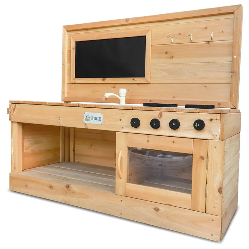 Lifespan Kids Outdoor Play Kitchen With Oven, Sink Tub And 50cm Bench Top Height - Eden