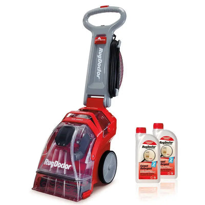 Rug Doctor Deep-Clean Carpet Cleaner, 3.8L, Red - Includes Two 1-Liter Detergent Bottles