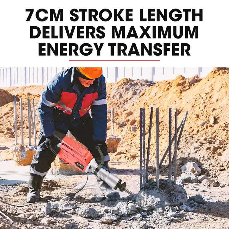 BAUMR-AG 2300W Demolition Jackhammer With 3 Chisels And Carry Case - BMJK-23S Mk II