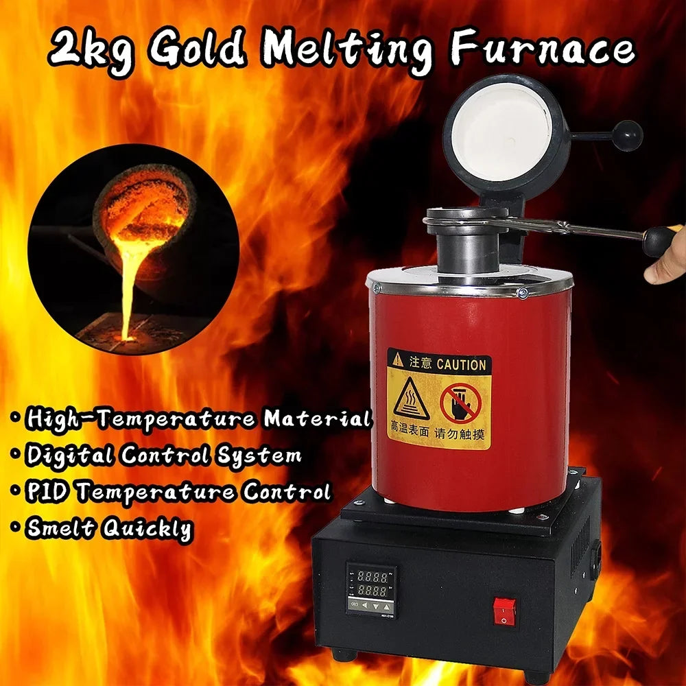 SHANGNIULU Gold Melting Furnace 2KG, 1400W, 2100F, 110V