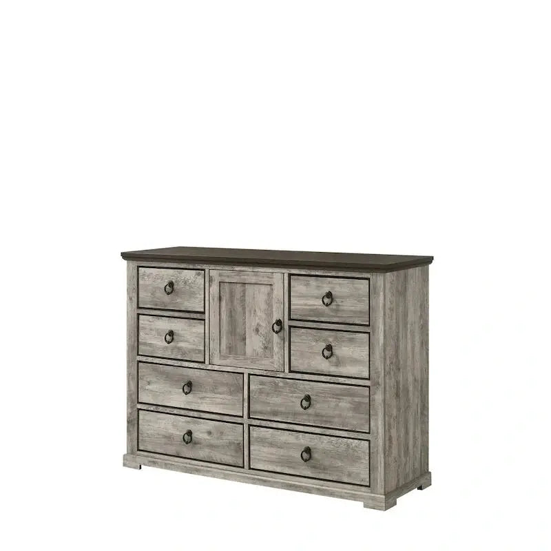 Aimon Rustic Gray 5-Piece Panel Bedroom Set - King Or Queen