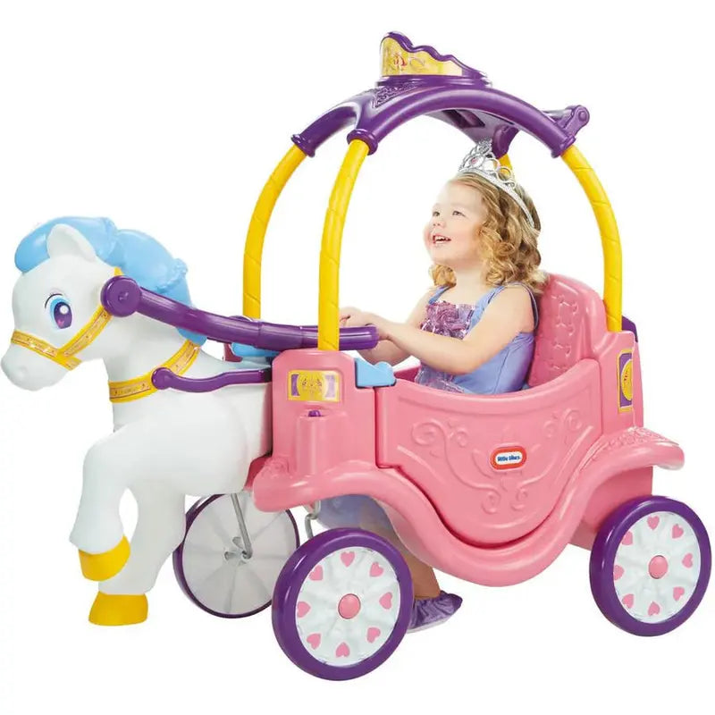 Little Tikes Princess Horse And Carriage Ride-On Toy, 43.50 x 20 x 37.75 Inches - 642326M