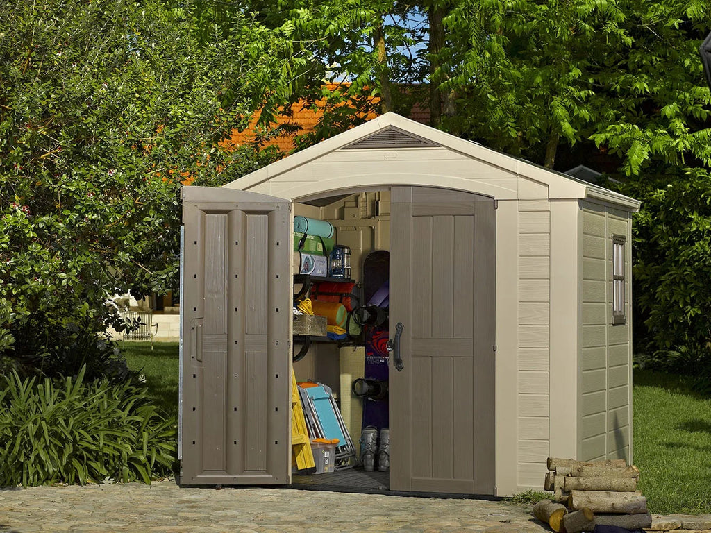 Keter Resin Outdoor Storage Shed, Taupe, 8 x 11 Foot - Factor