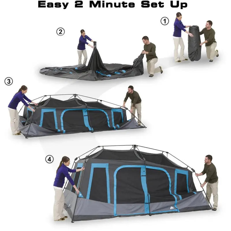 Ozark Trail Dark Rest Instant Cabin Tent, 10-Person, Gray, 14 ft x 10 ft - WMT-141078D