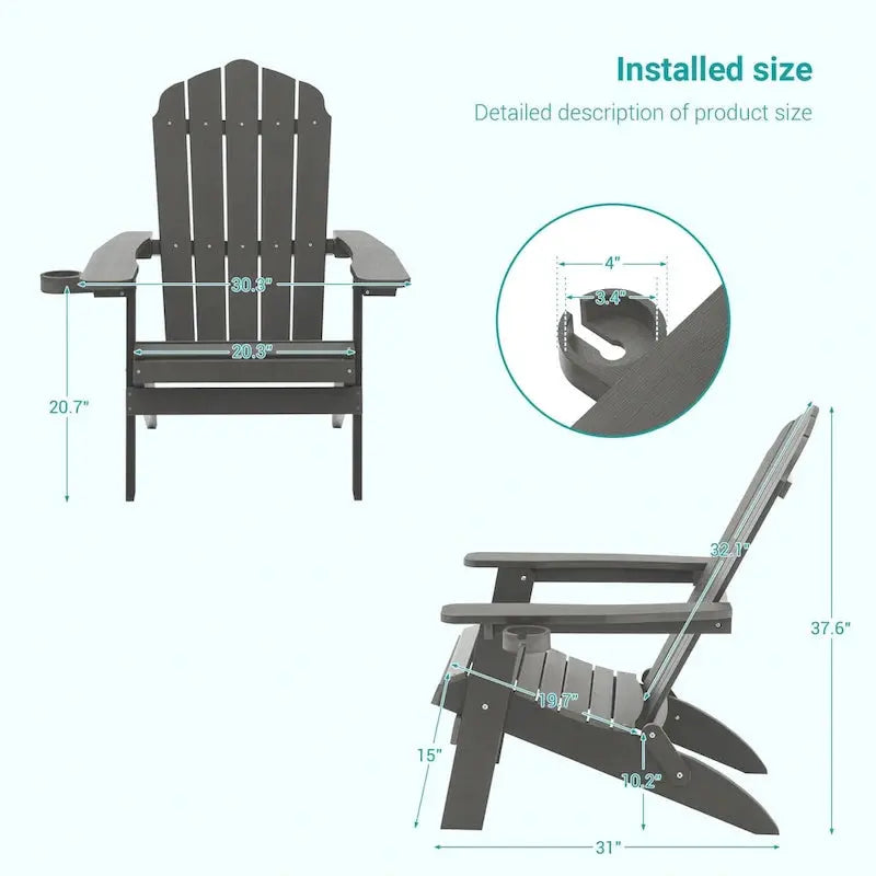 Bonosuki Folding Adirondack Fire Pit Chair Set, 2 Count, HIPS