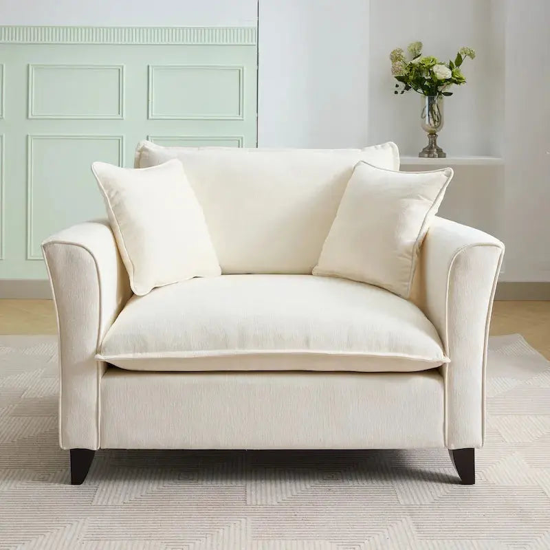Oversized Chenille Accent Armchair With 33.9 in Wide Seat