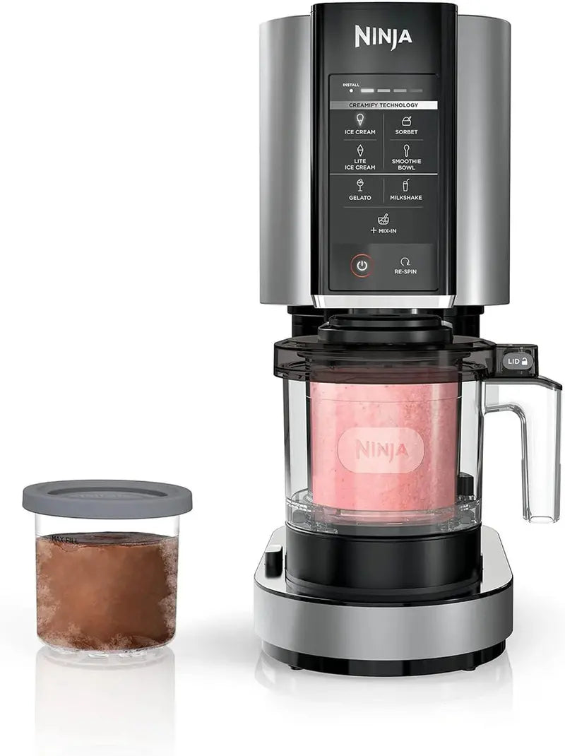 Ninja CREAMi Ice Cream Maker, 7 One-Touch Programs, 2 16-oz Pints, Silver - NC301