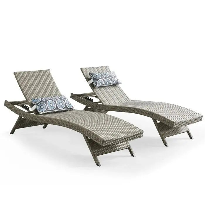 All-Weather Wicker Chaise Lounge Set, 2-Piece