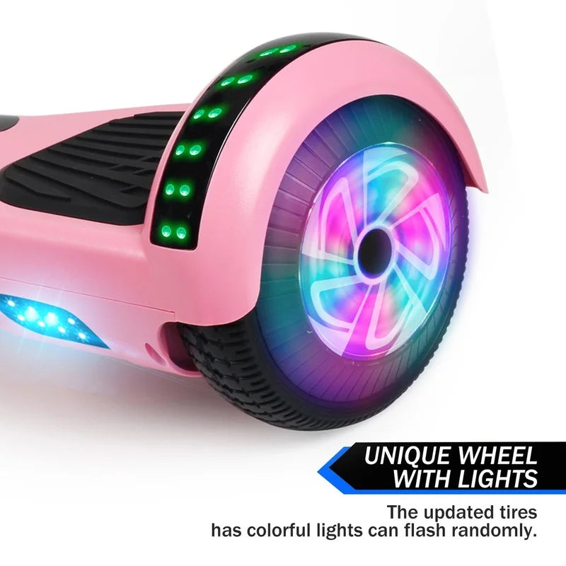 SISIGAD Self-Balancing Electric Hoverboard, Pink, 6.5 inch, 10 Mph