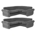 Intex Inflatable L-Shaped Corner Sofa With Cup Holders, Gray, 2-Pack
