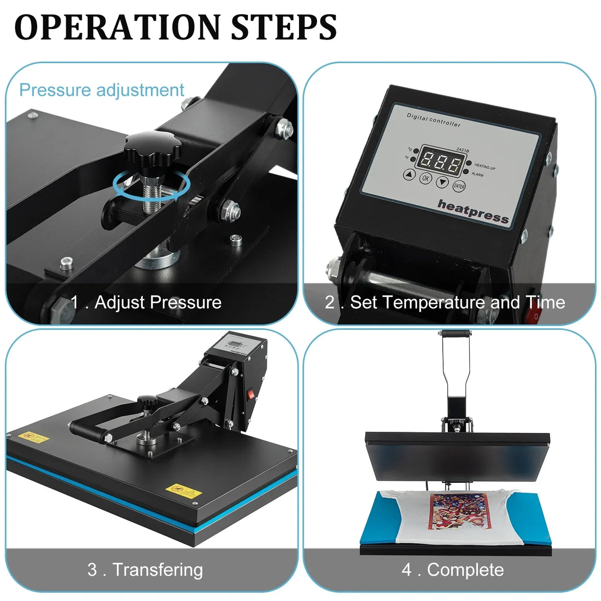 SHZOND Clamshell Heat Press 16 x 20 Inch 1700 W - Digital Control
