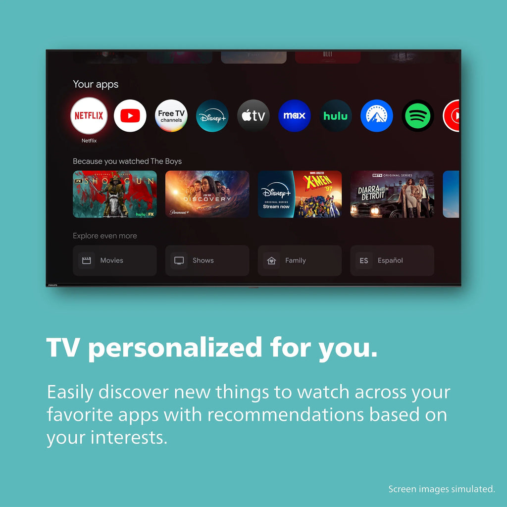Philips 60 Class 4K Ultra HD Google Smart LED TV - 60PUL7555/F7