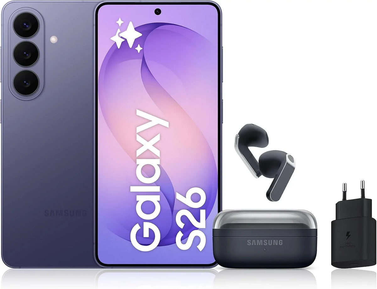 Samsung Galaxy S26 Android 5G Smartphone, 512 Go, Violet, 25W Fast Charger Included - Galaxy S26