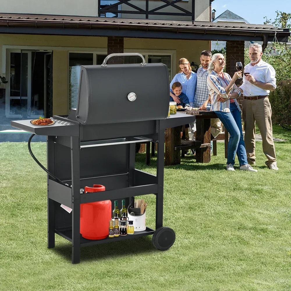 SEGMART 4 Burner Propane Gas Grill, Stainless Steel, 34,200 BTU - Patio Garden Barbecue Grill