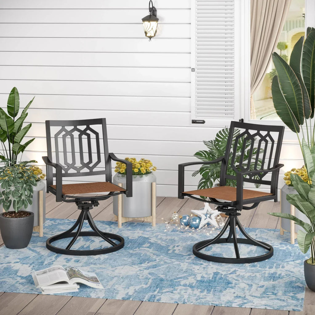 Sophia & William Outdoor Patio Swivel Dining Chairs - Textilene, Set Of 2