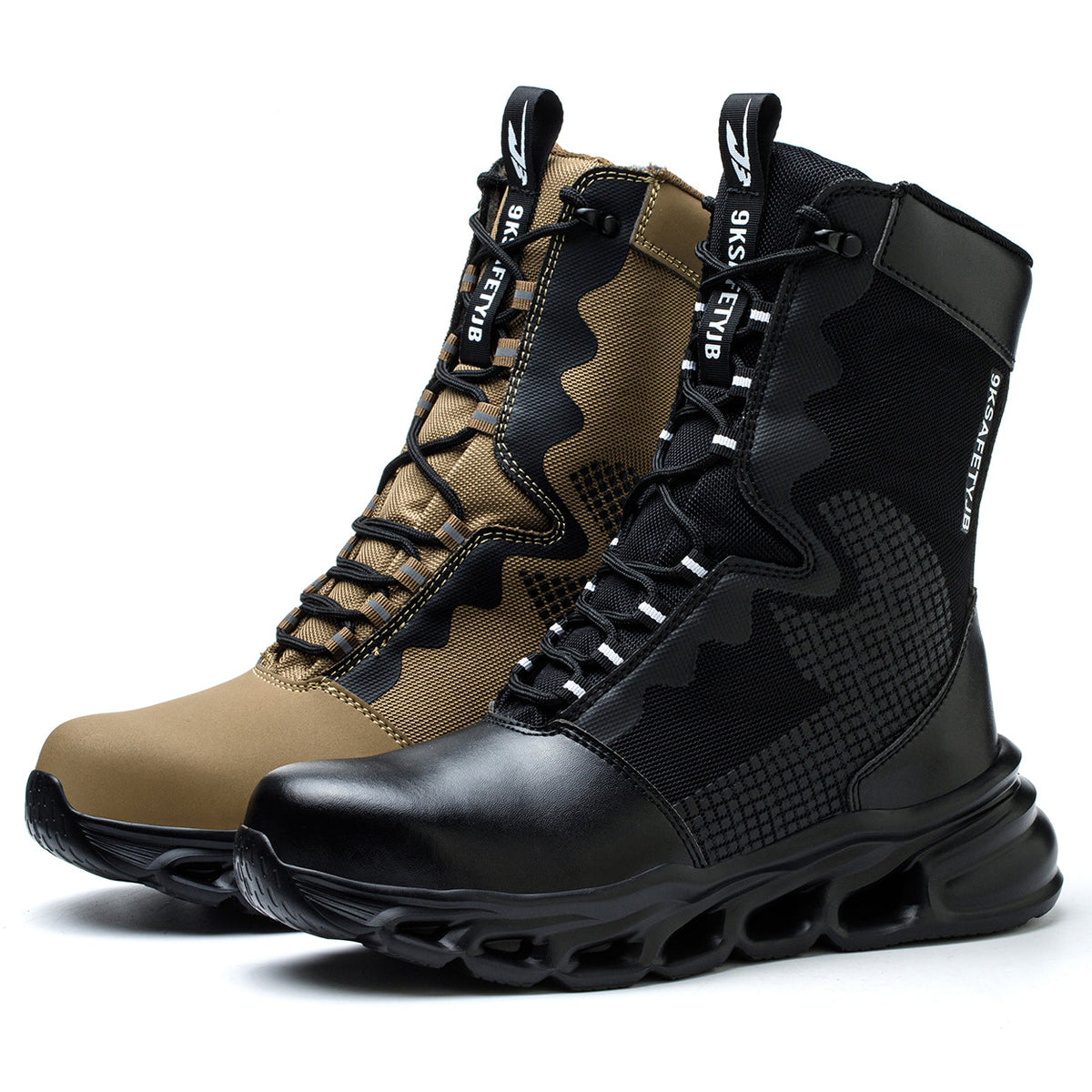 Extra High Top Leather Steel Toe Boots