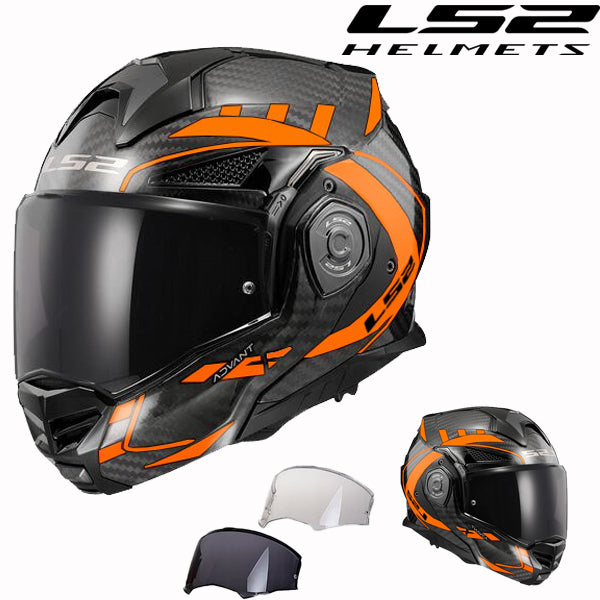 LS2 Carbon Fiber Flip-Up Motorcycle Helmet - FF901 Advant X+