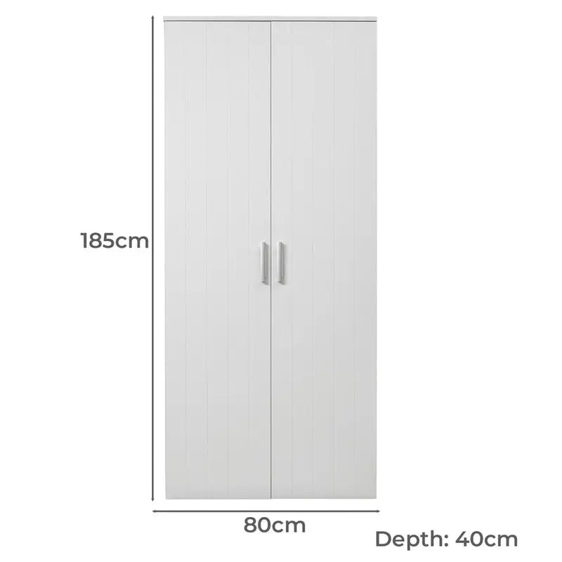 Stockholm Universal Storage Cupboard With VJ Paneling And Deco Gold Handles - 1850 x 800 W x 400D