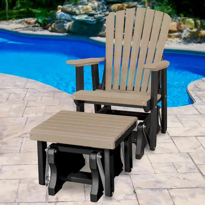 American Furniture Classics Fan-Back Glider Rocker With Matching Ottoman - Handcrafted In The USA