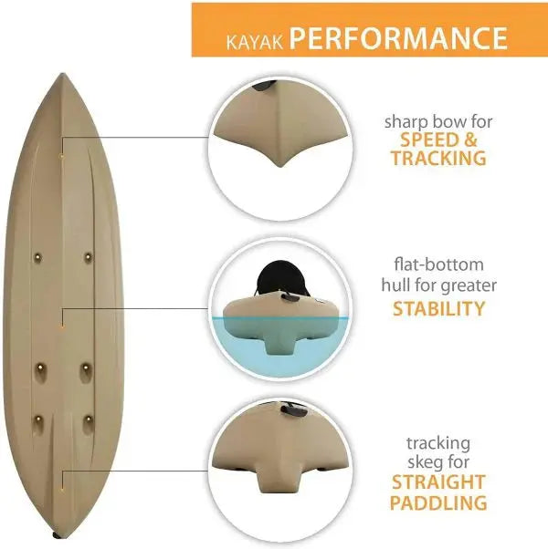 Lifetime Tamarack Angler 120 in Fishing Kayak, Tan - 275 lb Capacity
