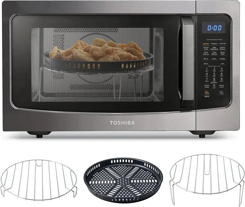 TOSHIBA 1.5 Cubic Feet 4-in-1 Countertop Microwave Oven, Silver - ML-EC42P(SS)