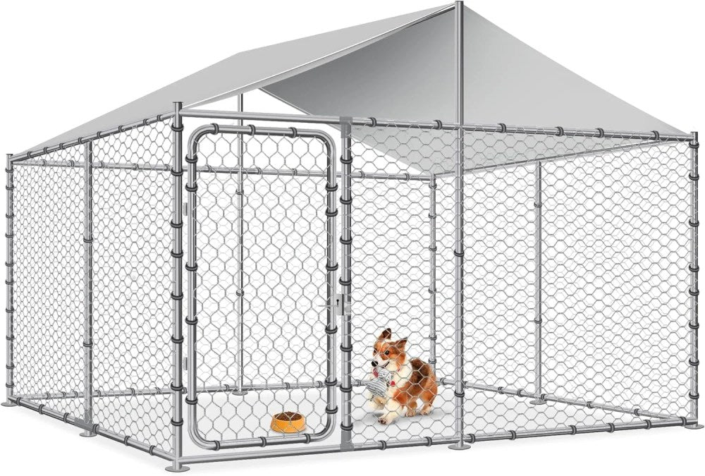 Haverchair Large Outdoor Dog Kennel With Cover, 90" L X 90" W X 63" H