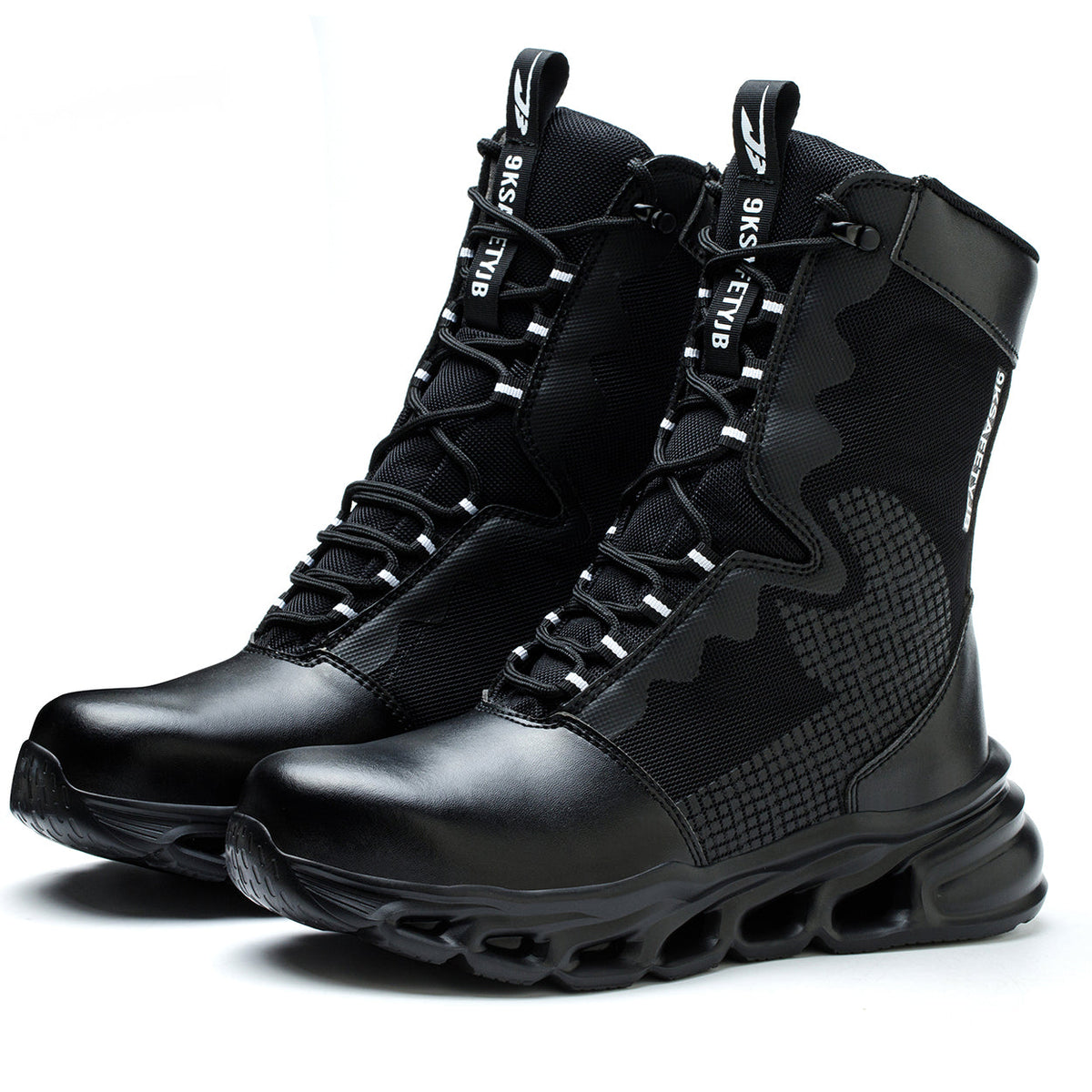 Extra High Top Leather Steel Toe Boots