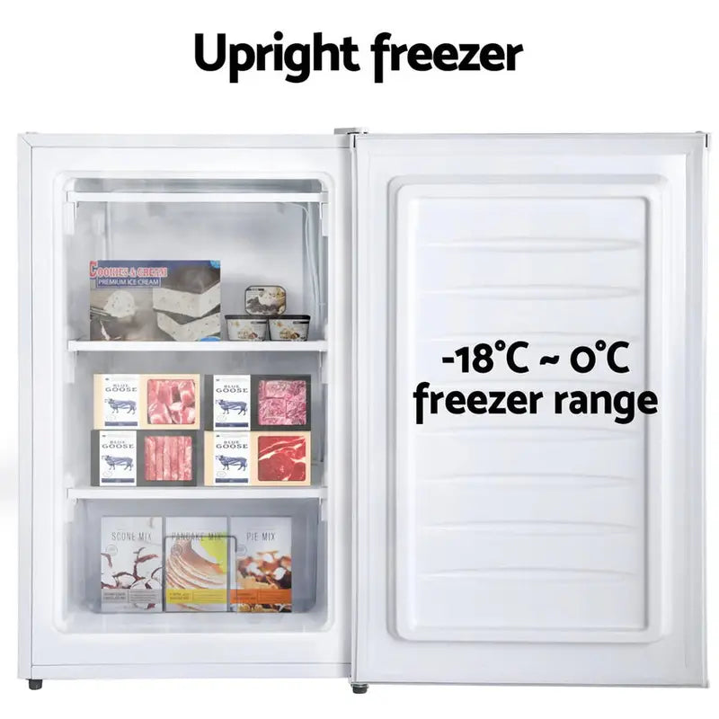 Devanti Upright Freezer 81-Liter White - 50.5cm x 52.5cm x 83cm
