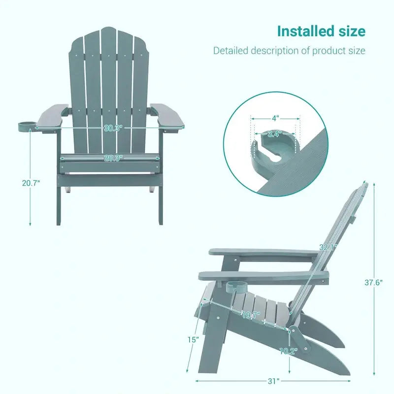 Bonosuki Folding Adirondack Fire Pit Chair Set, 2 Count, HIPS