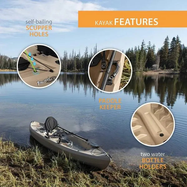 Lifetime Tamarack Angler 120 in Fishing Kayak, Tan - 275 lb Capacity