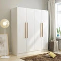 FUFU&GAGA Solid Wood Freestanding Wardrobe Closet With Internal Shelves And Hanging Space