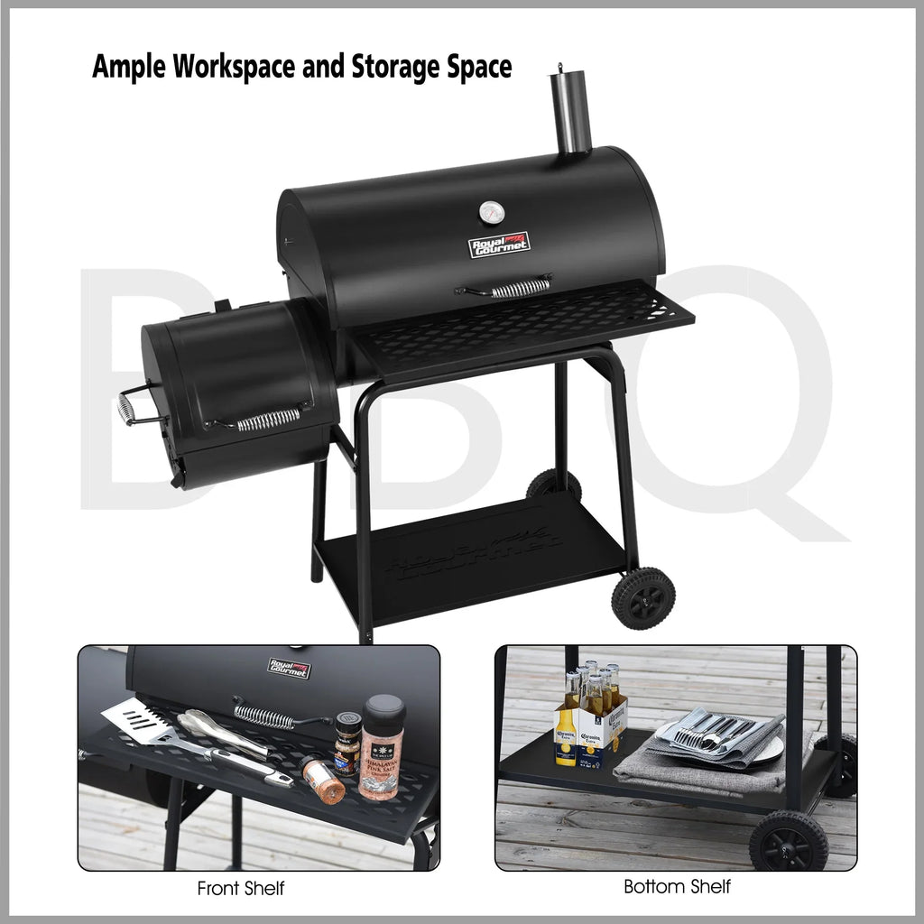 Royal Gourmet 30 Inch Charcoal Grill With Offset Smoker - CC1830F