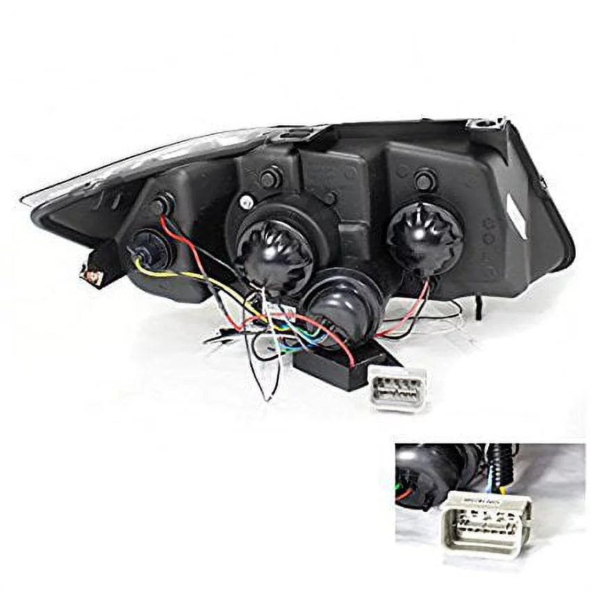 Spec-D Tuning BMW E90 3-Series 4Dr LED Dual Halo Black Projector Head Lights - 2LHP-E9005JM-8-TM