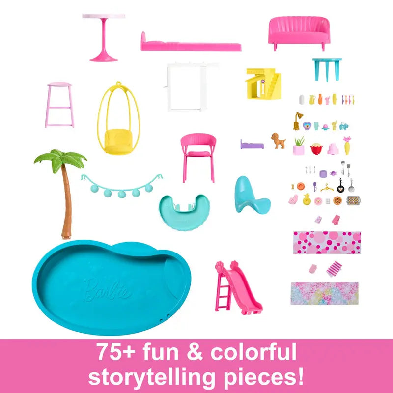 Barbie Dreamhouse Interactive Dollhouse With Waterslide, 10 Themed Rooms, 75+ Accessories