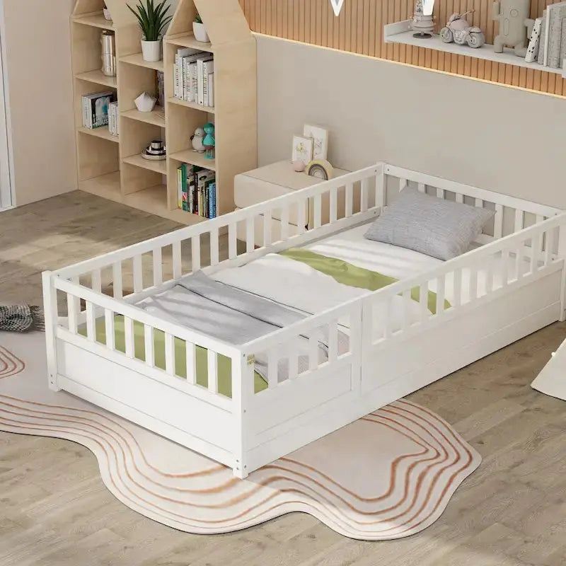Montessori Toddler Floor Bed - Low-Profile Solid Wood Frame With Support Slats
