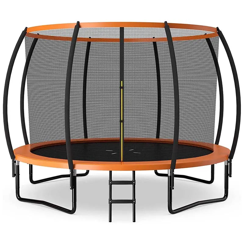 Large Backyard Trampoline With Enclosure Net, Safety Pad And Ladder - 8/10/12 Ft Round
