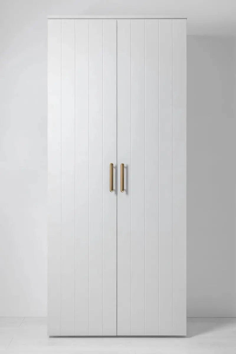 Stockholm Universal Storage Cupboard With VJ Paneling And Deco Gold Handles - 1850 x 800 W x 400D