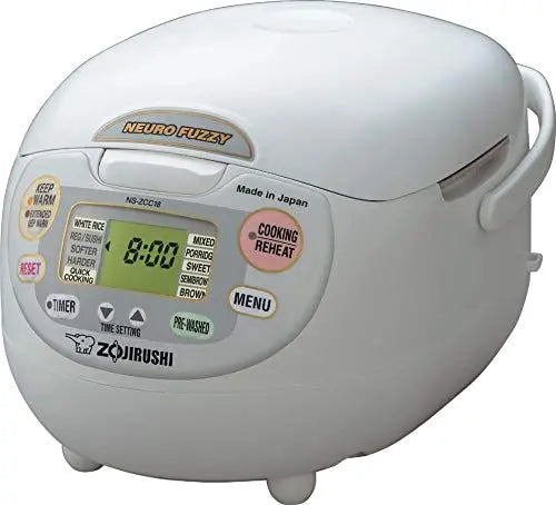 Zojirushi Neuro Fuzzy Rice Cooker And Warmer, 5.5-Cup, 1 Liter, Premium White - NS-ZCC10