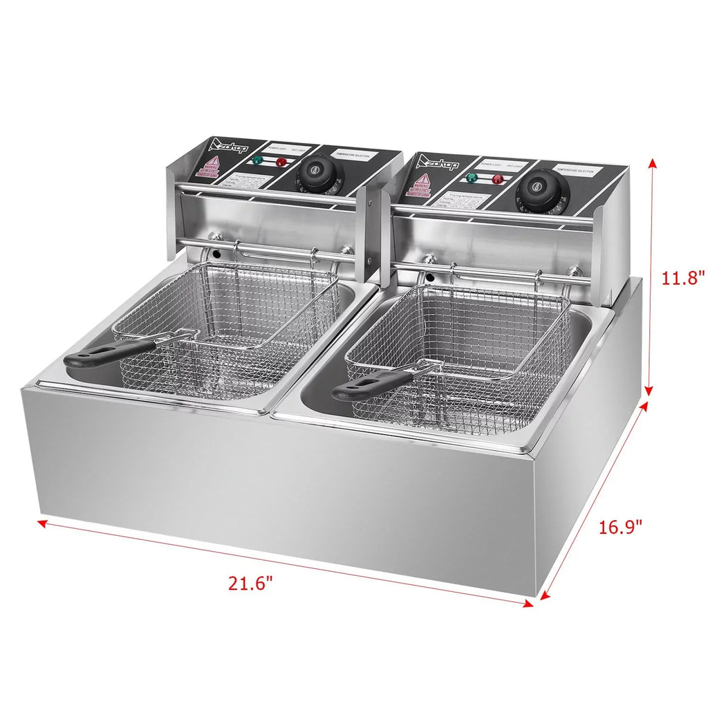 SalonMore Stainless Steel Deep Fryer, 5000W, 12.7Qt
