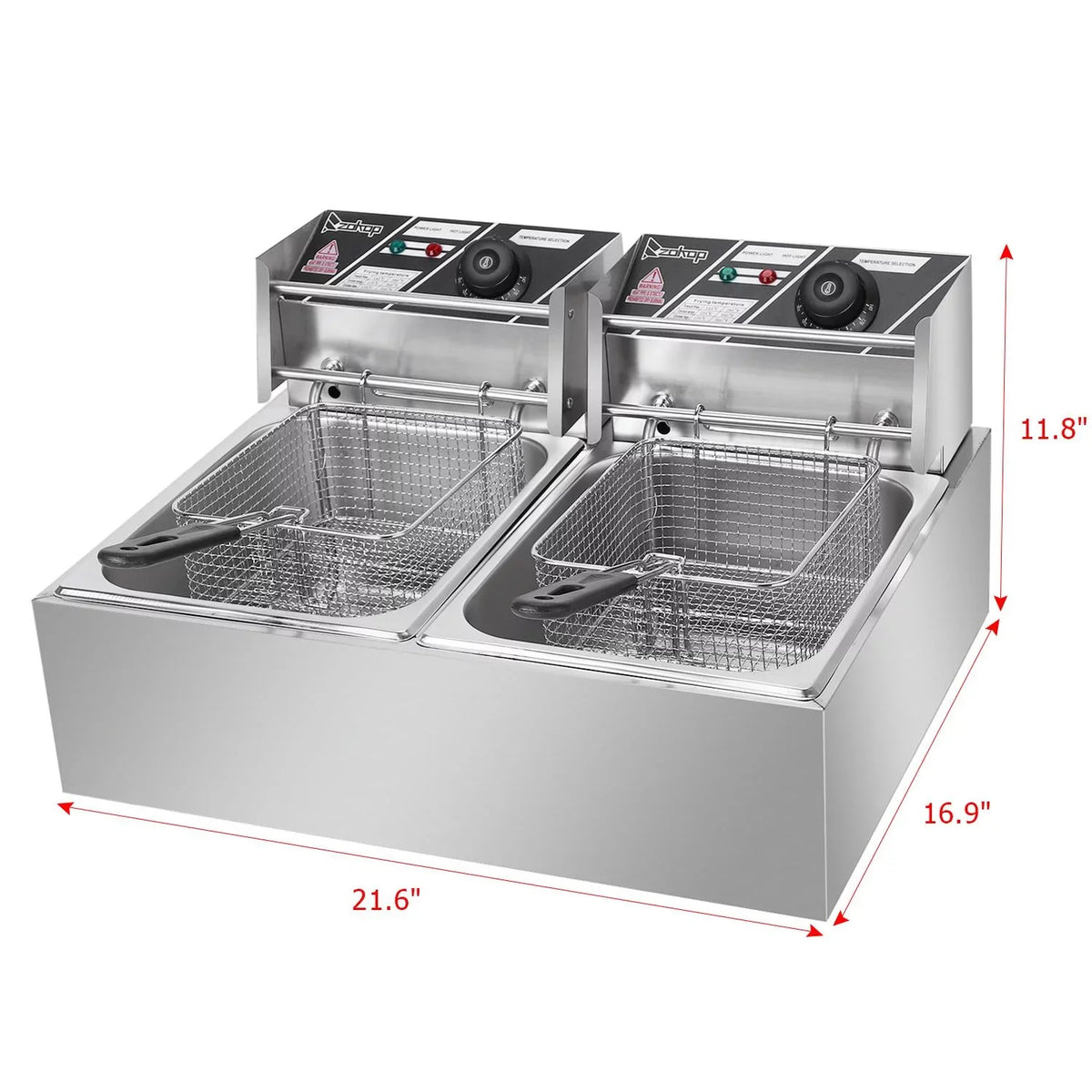 SalonMore Stainless Steel Deep Fryer, 5000W, 12.7Qt