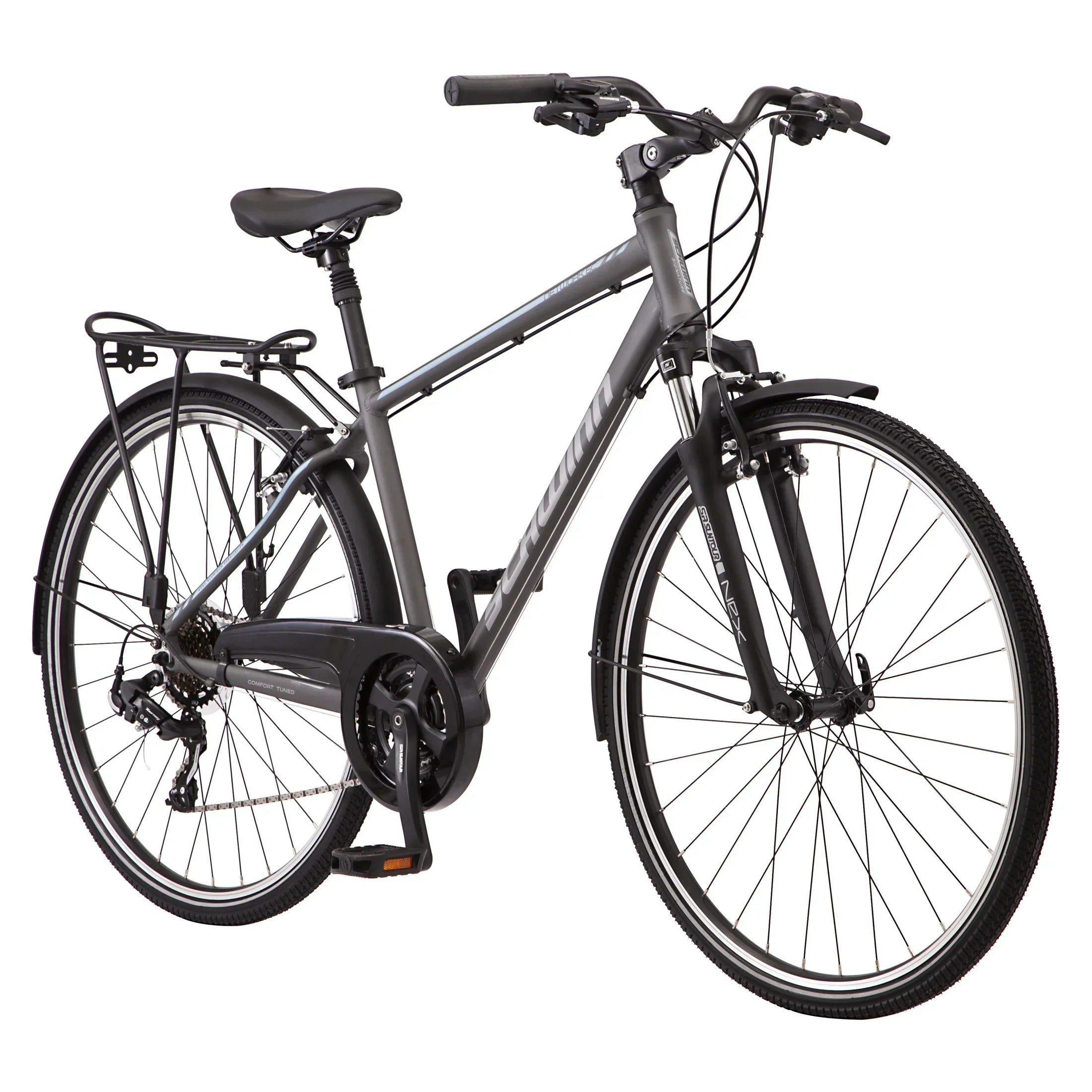 Schwinn Network 6c Hybrid Bike, 21 Speeds, Large 19.5 in Men's Style Frame, 700c Wheels, Grey