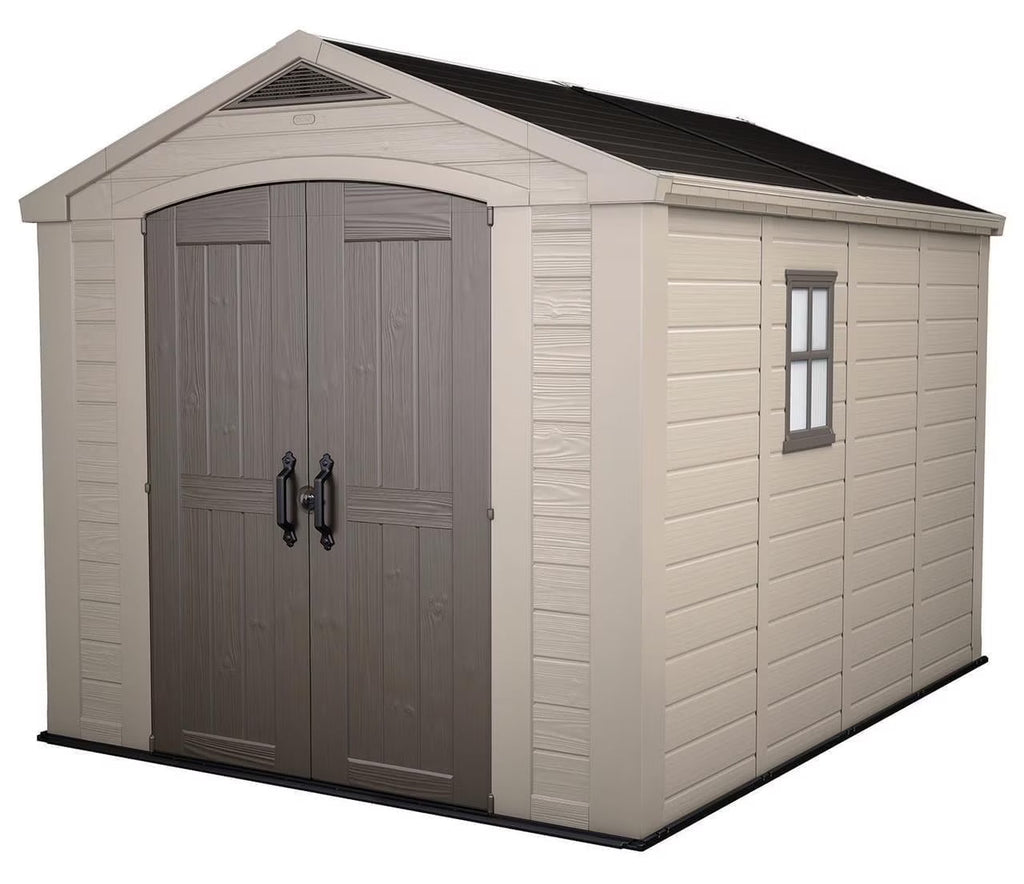 Keter Resin Outdoor Storage Shed, Taupe, 8 x 11 Foot - Factor