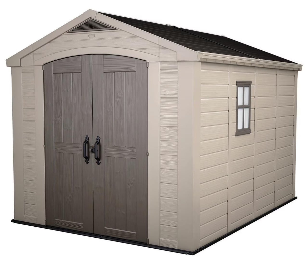Keter Resin Outdoor Storage Shed, Taupe, 8 x 11 Foot - Factor