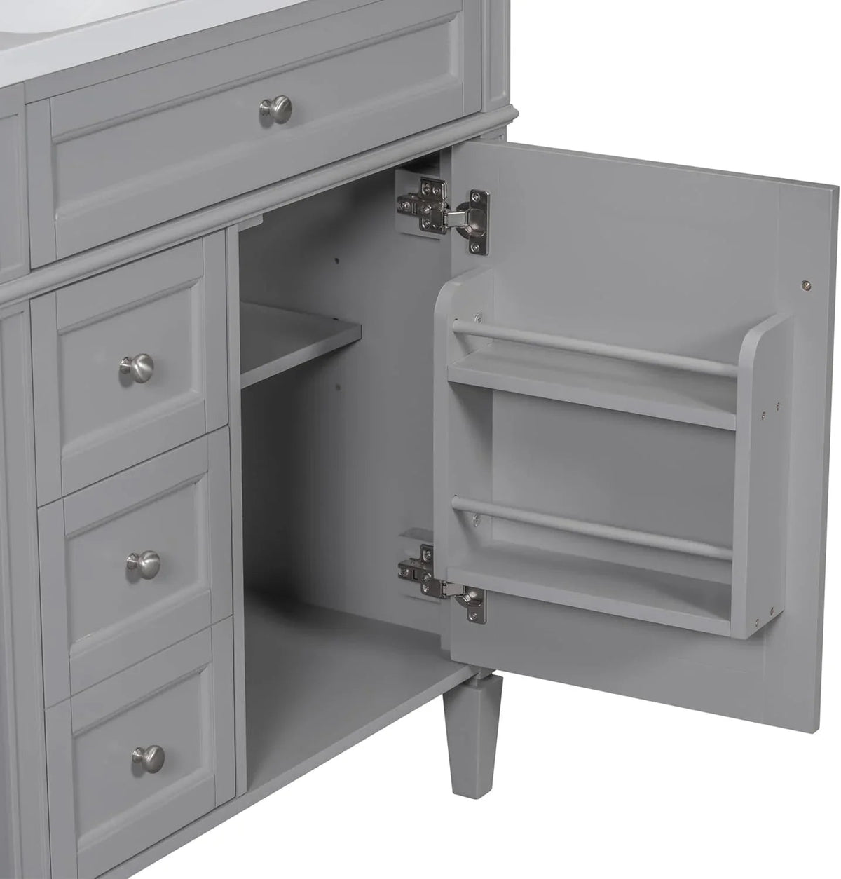 36 Inch Black Freestanding Bathroom Vanity With Single Undermount Sink, 2 Drawers And Tip-Out Drawer