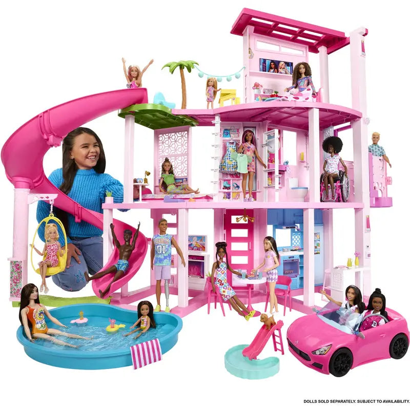 Barbie Dreamhouse Interactive Dollhouse With Waterslide, 10 Themed Rooms, 75+ Accessories
